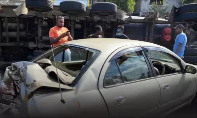 Accident à Camp-Chapelon : un poids lourd se renverse 