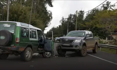 Grand-Bassin : collision spectaculaire entre deux véhicules
