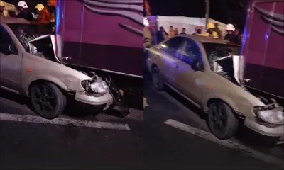 Quatre-Bornes : une voiture s'encastre sous un bus