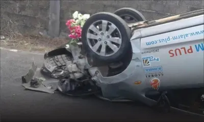 Roches-Noires : une voiture se renverse, le chauffeur abandonne son véhicule