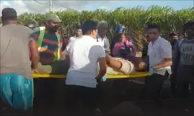 St-Martin : sortie de route pour un motocycliste qui finit dans un champ de canne