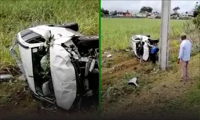 Mapou : un véhicule fait une sortie de route et percute un pylône