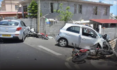 [En images] Port-Louis : grave accident de la route impliquant deux motos et deux voitures