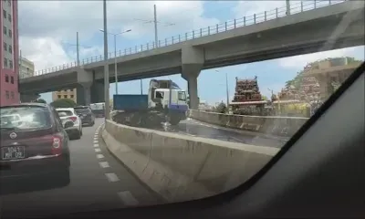 Sur l’autoroute M1 à Port-Louis : la partie avant d’un poids lourd se détache 