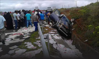 Autoroute Terre-Rouge-Verdun : un 4x4 finit dans un caniveau
