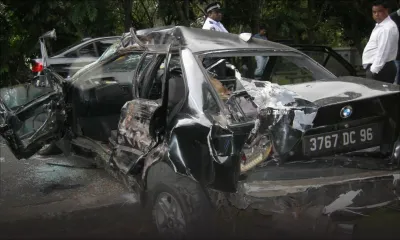 Vacoas : une voiture fait une violente sortie de route