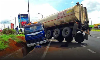 Sorèze : un poids-lourds fait une sortie de route