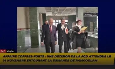 Affaire coffres-forts : une décision de la FCD attendue le 14 novembre entourant la demande de Ramgoolam