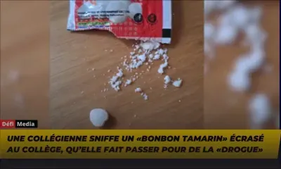 Une collégienne sniffe un «bonbon tamarin» écrasé au collège, qu’elle fait passer pour de la «drogue»