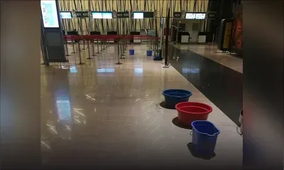 A l’aéroport de Plaisance : l'eau de pluie s’infiltre à l’intérieur 