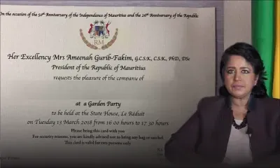 Garden Party à la State House : Ameenah Gurib-Fakim lance les invitations 