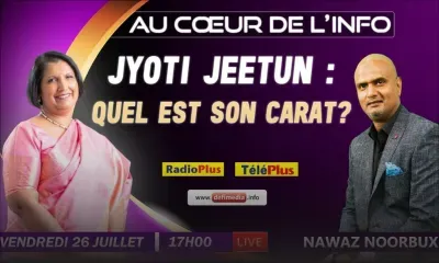 Jyoti Jeetun, l'invitée de l'émission  « Au Cœur de l’Info » ce vendredi
