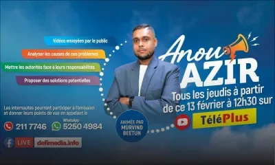 ANOU AZIR : c’est le titre d’une nouvelle émission hebdomadaire animée par Murvind Beetun.