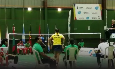 [Images] JIOI - Badminton : les badistes en action, ce mercredi, pour les quarts de finale de la compétition