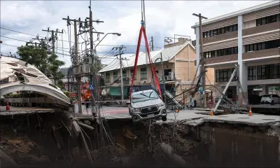 Thaïlande: une route s'effondre à Bangkok, des habitants forcés d'évacuer