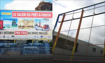 À quelques jours du Salon du Prêt-à-Partir : un «billboard» du Défi Media Group volé à Bell Village 