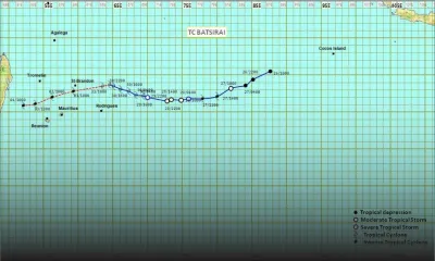 Météo : le cyclone Batsirai à 850 km de Maurice