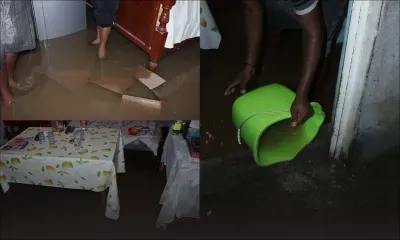 En images : la famille Gokhool de Bell Village les pieds dans l'eau