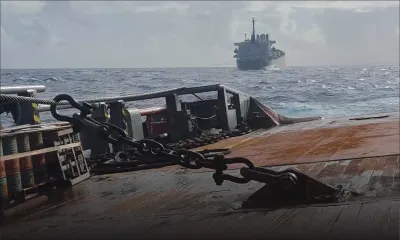 [Diaporama] Le MV Benita reprend le large après cinq semaines à Le-Bouchon