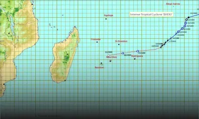 Météo : le cyclone tropical intense Bheki à 1310 km de Maurice