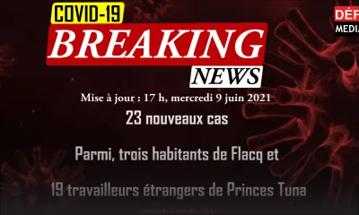 Covid-19 : 23 nouveaux cas détectés ce mercredi après-midi