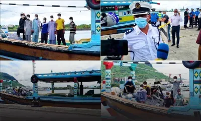 Un bateau naviguant  illégalement intercepté par le Barracuda au large d'Agalega