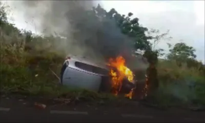 Calebasses : une voiture ravagée par le feu après un accident