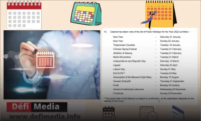 Année 2022 : Six jours fériés tombent durant le week-end