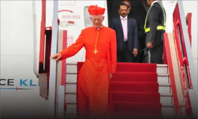 Aéroport de Plaisance : tapis rouge pour le cardinal Maurice E. Piat