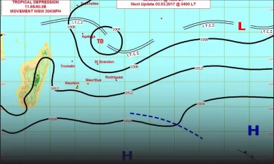 Météo : une depression tropicale à 915 km de Maurice