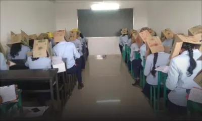 Inde : des cartons sur la tête pour empêcher les élèves de tricher aux examens