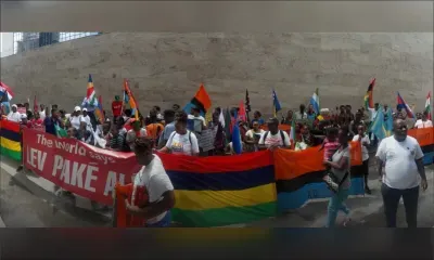 Chagos - Manif devant le Haut-commissariat britannique à Maurice : «The World says lev paké alé»