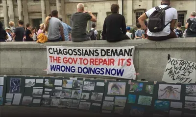 Trafalgar Square à Londres : manifestation des Chagossiens