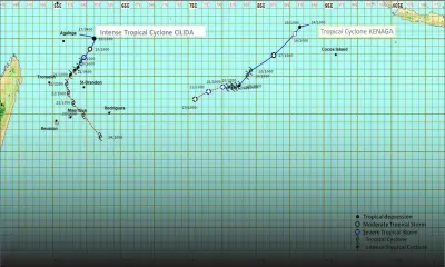 Météo : l'intense cyclone Cilida à 650 km presqu'au nord de Maurice, l'alerte 1 maintenue