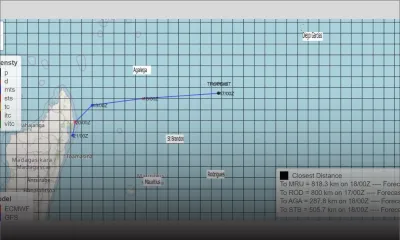 Météo : la dépression tropicale passera à environ 818 km au nord de Maurice