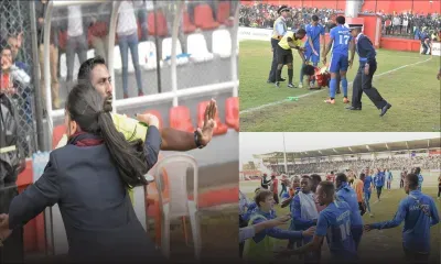 [Images] JIOI - Football : des joueurs mahorais s’en prennent au corps arbitral après leur défaite contre le Club M