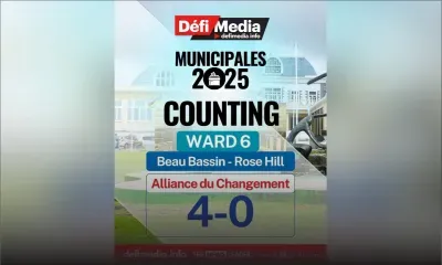 Municipales 2025 : Résultats en direct - Ward 6 Beau-Bassin/ Rose-Hill: l’Alliance du Changement rafle les 4 sièges