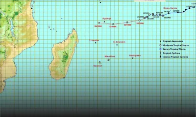 Météo : le tempête Chenge à 1060 km d’Agalega 