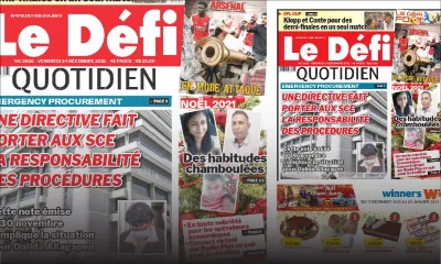 Voici la une du Défi Quotidien de ce vendredi 24 décembre 2021