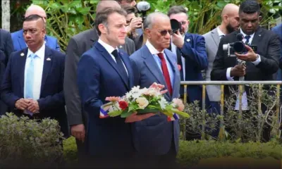 Visite de Macron : dépôt de gerbes au Jardin botanique SSR