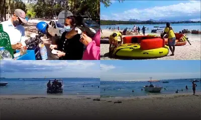 Pas grand monde sur la plage de Mont-Choisy en ce 2 janvier 