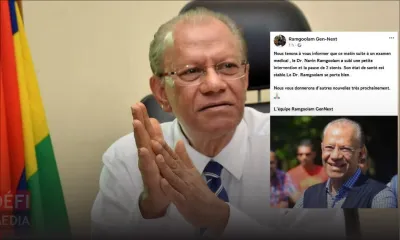 Réveillon du jour de l'An : Ramgoolam subit «une petite intervention chirurgicale»