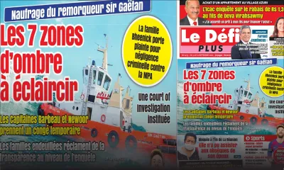 Voici la Une du Defi Plus de ce samedi 5 Septembre 2020