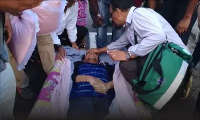 SCBG : un gréviste transporté à l’hôpital sur un matelas 