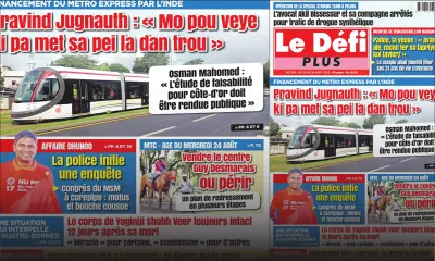 Voici la Une du Défi Plus de ce samedi 20 Août 2022