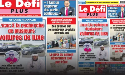 Voici la Une du Défi Plus de ce samedi 25 Février 2023