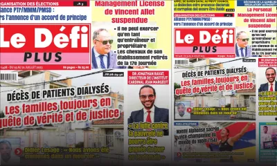 Voici la Une du Défi Plus de ce samedi 15 Juillet 2023