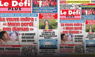 Voici la Une du Défi Plus de ce samedi 26 Août 2023