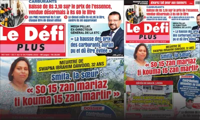 Voici la Une du Défi Plus de ce samedi 07 Octobre 2023