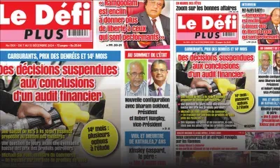 Voici la une du Défi Plus de ce Samedi 07 Décembre 2024